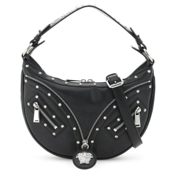 Versace La Medusa Medium Studded Hobo Bag - Picture 3 of 4